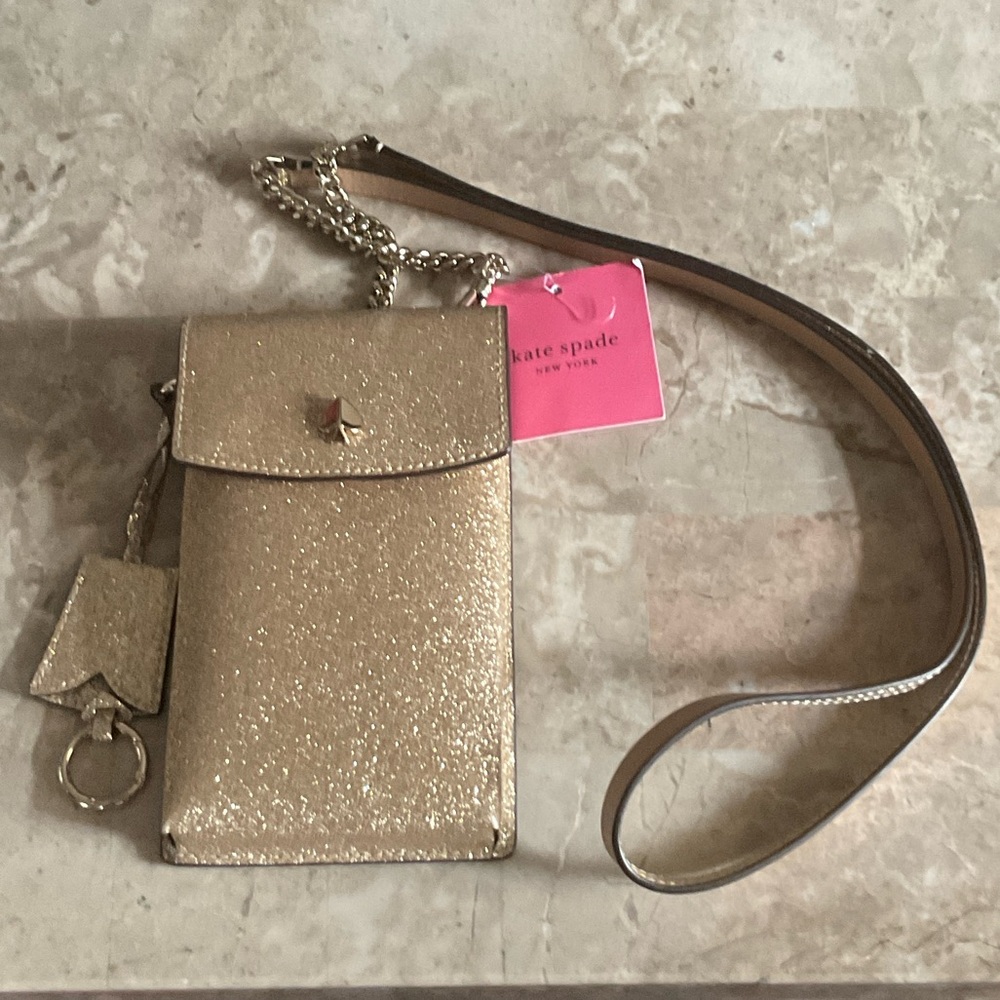 Kate Spade Sparkling Gold Phone Crossbody Bag